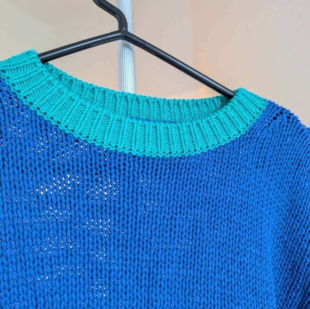 HIHO Blue and Green RELAXED Sweater - Picture 4 of 5